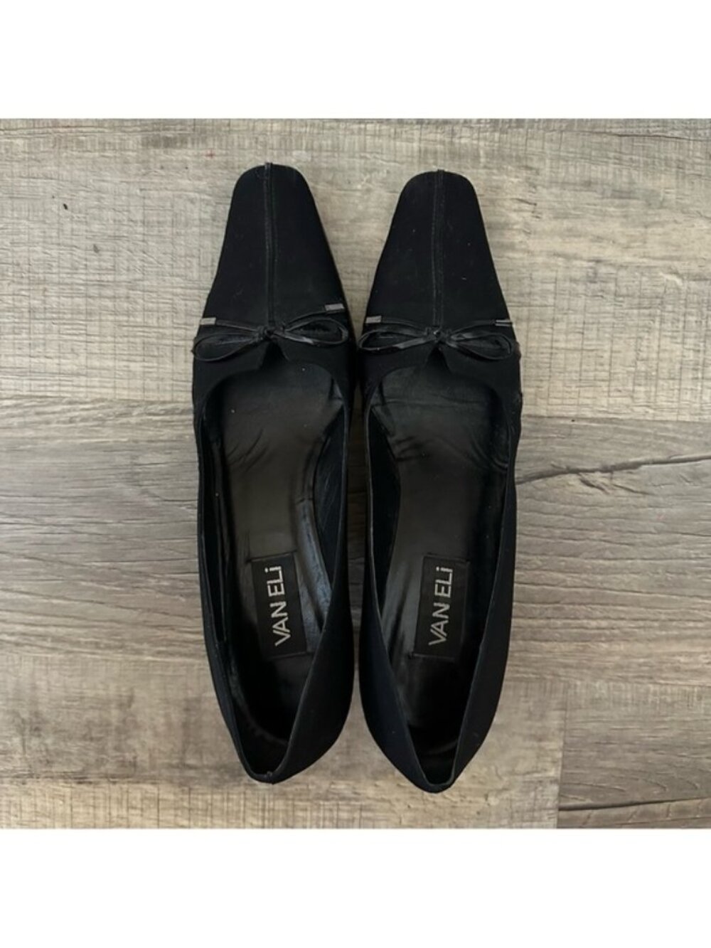 VANELI Vintage Black Bow Detail Women’s Kitten Heel Pumps - Picture 5 of 11